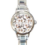 Hufflepuff Pattern Round Italian Charm Watch