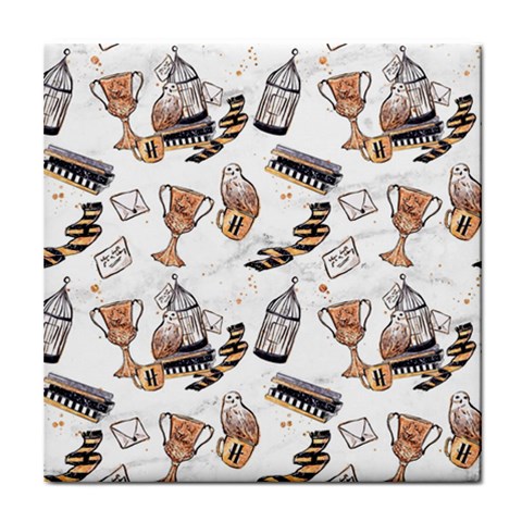 Hufflepuff Pattern Tile Coasters from ArtsNow.com Front