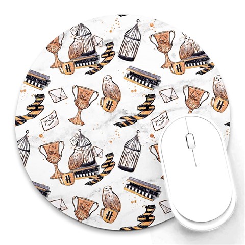 Hufflepuff Pattern Round Mousepads from ArtsNow.com Front