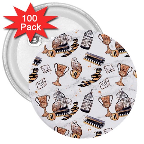 Hufflepuff Pattern 3  Buttons (100 pack)  from ArtsNow.com Front