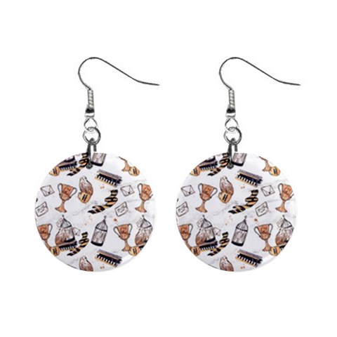 Hufflepuff Pattern Mini Button Earrings from ArtsNow.com Front