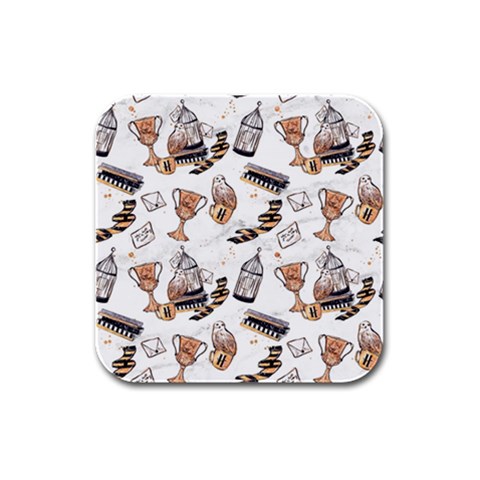 Hufflepuff Pattern Rubber Square Coaster (4 pack)  from ArtsNow.com Front
