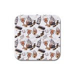 Hufflepuff Pattern Rubber Square Coaster (4 pack) 