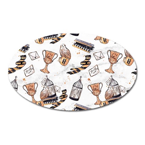 Hufflepuff Pattern Oval Magnet from ArtsNow.com Front