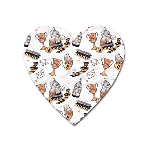 Hufflepuff Pattern Heart Magnet from ArtsNow.com Front