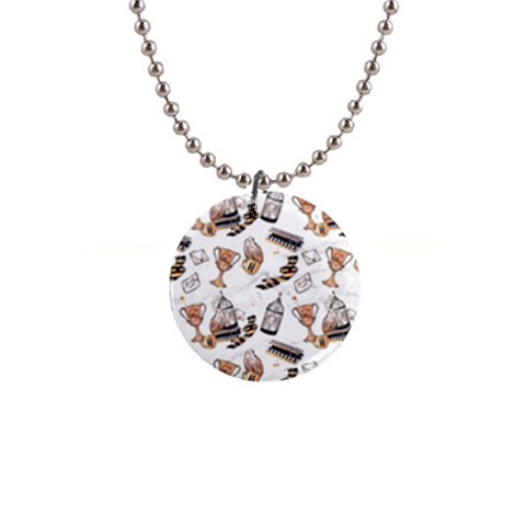 Hufflepuff Pattern 1  Button Necklace from ArtsNow.com Front