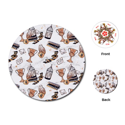 Hufflepuff Pattern Playing Cards Single Design (Round) from ArtsNow.com Front