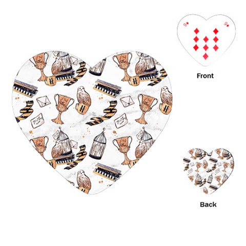 Hufflepuff Pattern Playing Cards Single Design (Heart) from ArtsNow.com Front