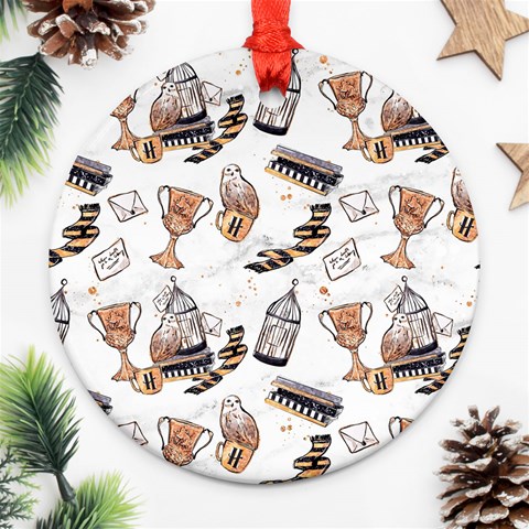 Hufflepuff Pattern Round Ornament (Two Sides) from ArtsNow.com Front
