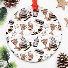 Hufflepuff Pattern Round Ornament (Two Sides) from ArtsNow.com Back