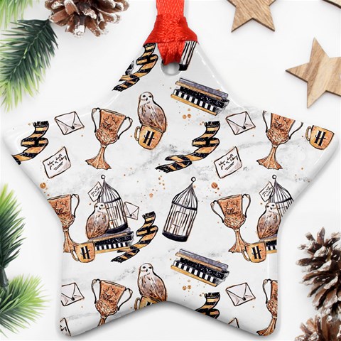 Hufflepuff Pattern Star Ornament (Two Sides) from ArtsNow.com Front