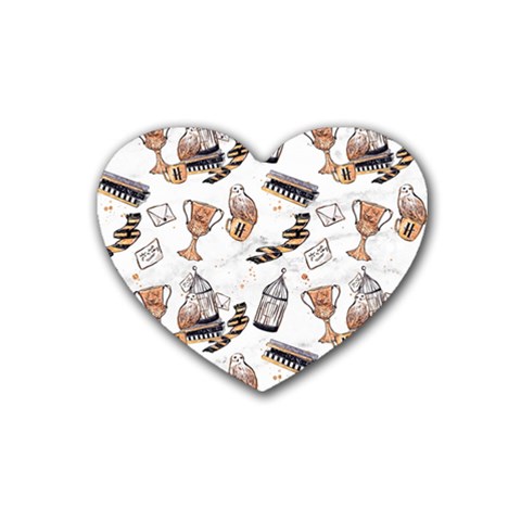 Hufflepuff Pattern Heart Coaster (4 pack)  from ArtsNow.com Front