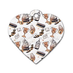 Hufflepuff Pattern Dog Tag Heart (Two Sides) from ArtsNow.com Front