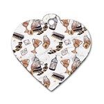 Hufflepuff Pattern Dog Tag Heart (Two Sides)