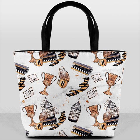 Hufflepuff Pattern Bucket Bag from ArtsNow.com Front