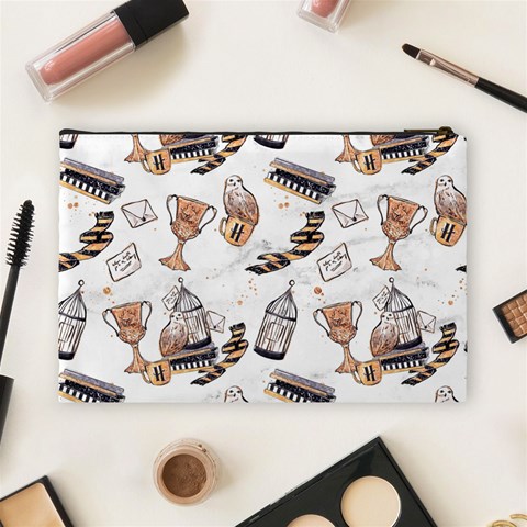 Hufflepuff Pattern Cosmetic Bag (Large) from ArtsNow.com Back