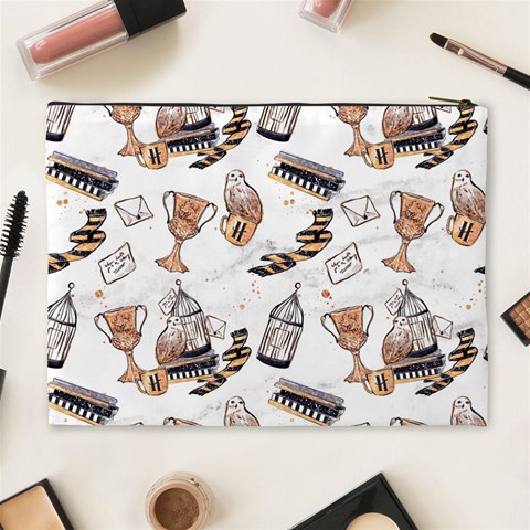 Hufflepuff Pattern Cosmetic Bag (XL) from ArtsNow.com Back