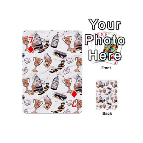 Hufflepuff Pattern Playing Cards 54 Designs (Mini) from ArtsNow.com Front - Diamond7