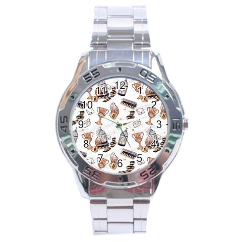 Hufflepuff Pattern Stainless Steel Analogue Watch from ArtsNow.com Front