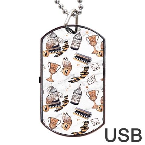 Hufflepuff Pattern Dog Tag USB Flash (Two Sides) from ArtsNow.com Front
