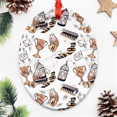 Hufflepuff Pattern Oval Filigree Ornament (Two Sides) from ArtsNow.com Front