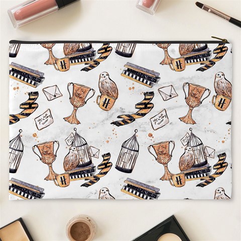 Hufflepuff Pattern Cosmetic Bag (XXXL) from ArtsNow.com Back