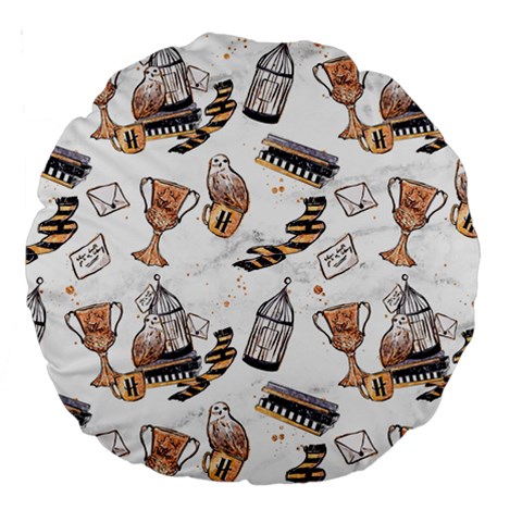 Hufflepuff Pattern Large 18  Premium Round Cushions from ArtsNow.com Back