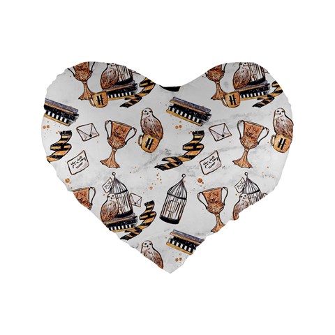 Hufflepuff Pattern Standard 16  Premium Heart Shape Cushions from ArtsNow.com Front