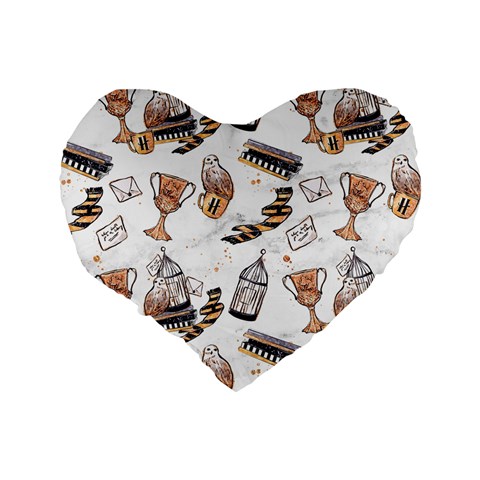 Hufflepuff Pattern Standard 16  Premium Heart Shape Cushions from ArtsNow.com Back