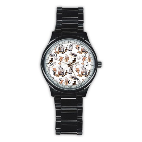 Hufflepuff Pattern Stainless Steel Round Watch from ArtsNow.com Front