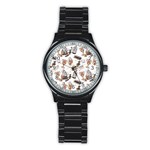 Hufflepuff Pattern Stainless Steel Round Watch