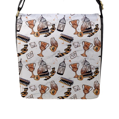 Hufflepuff Pattern Flap Closure Messenger Bag (L) from ArtsNow.com Front