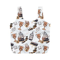 Hufflepuff Pattern Full Print Recycle Bag (M) from ArtsNow.com Back