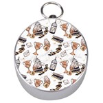 Hufflepuff Pattern Silver Compasses