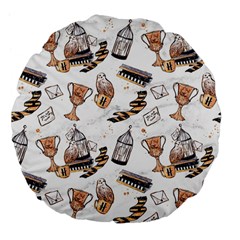Hufflepuff Pattern Large 18  Premium Flano Round Cushions from ArtsNow.com Back
