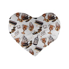 Hufflepuff Pattern Standard 16  Premium Flano Heart Shape Cushions from ArtsNow.com Front