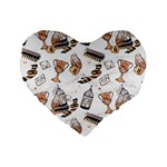 Hufflepuff Pattern Standard 16  Premium Flano Heart Shape Cushions