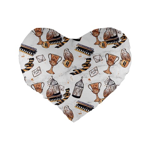 Hufflepuff Pattern Standard 16  Premium Flano Heart Shape Cushions from ArtsNow.com Back
