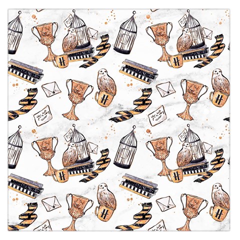 Hufflepuff Pattern Large Satin Scarf (Square) from ArtsNow.com Front