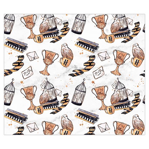 Hufflepuff Pattern Zipper Large Tote Bag from ArtsNow.com Back