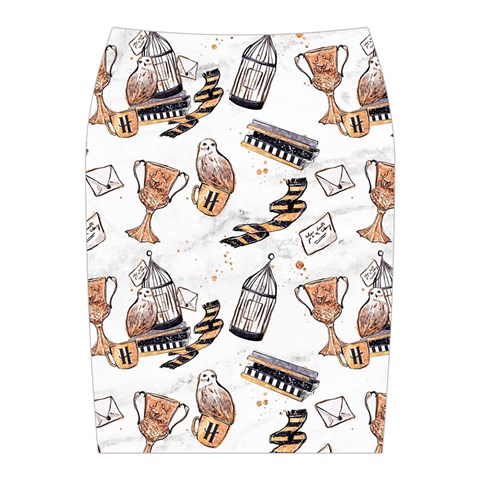Hufflepuff Pattern Midi Wrap Pencil Skirt from ArtsNow.com Back