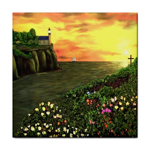 Eddie s Sunset Tile Coaster from ArtsNow.com Front