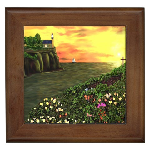 Eddie s Sunset Framed Tile from ArtsNow.com Front