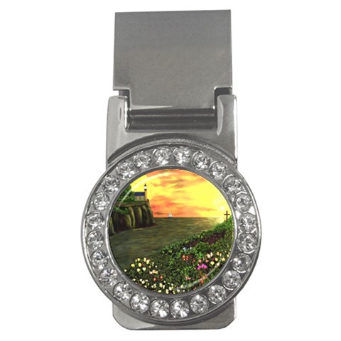 Eddie s Sunset Money Clip (CZ) from ArtsNow.com Front