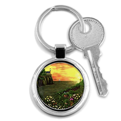 Eddie s Sunset Key Chain (Round) from ArtsNow.com Front