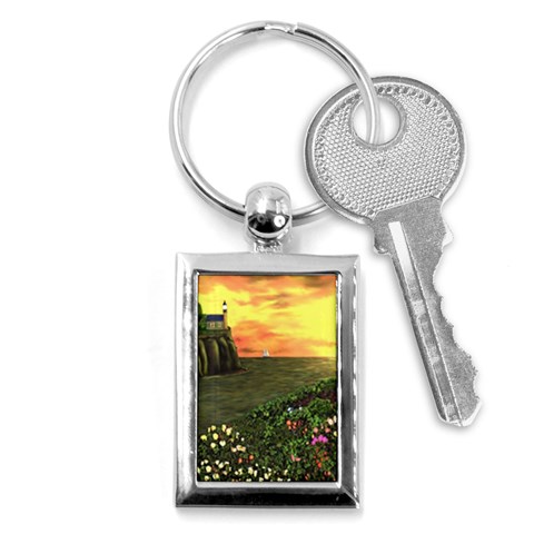 Eddie s Sunset Key Chain (Rectangle) from ArtsNow.com Front