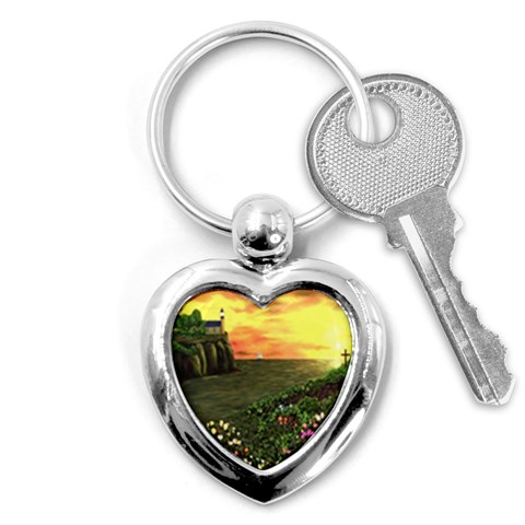 Eddie s Sunset Key Chain (Heart) from ArtsNow.com Front