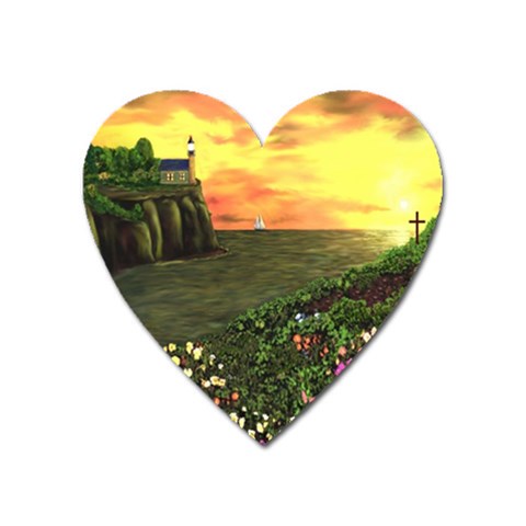 Eddie s Sunset Magnet (Heart) from ArtsNow.com Front