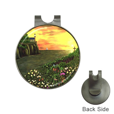 Eddie s Sunset Golf Ball Marker Hat Clip from ArtsNow.com Front
