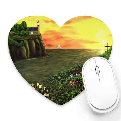 Eddie s Sunset Heart Mousepad from ArtsNow.com Front